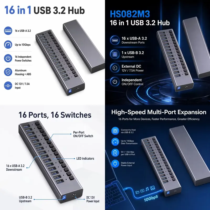 Usb Hub - AP01 for 16-Port Powered USB 3.2