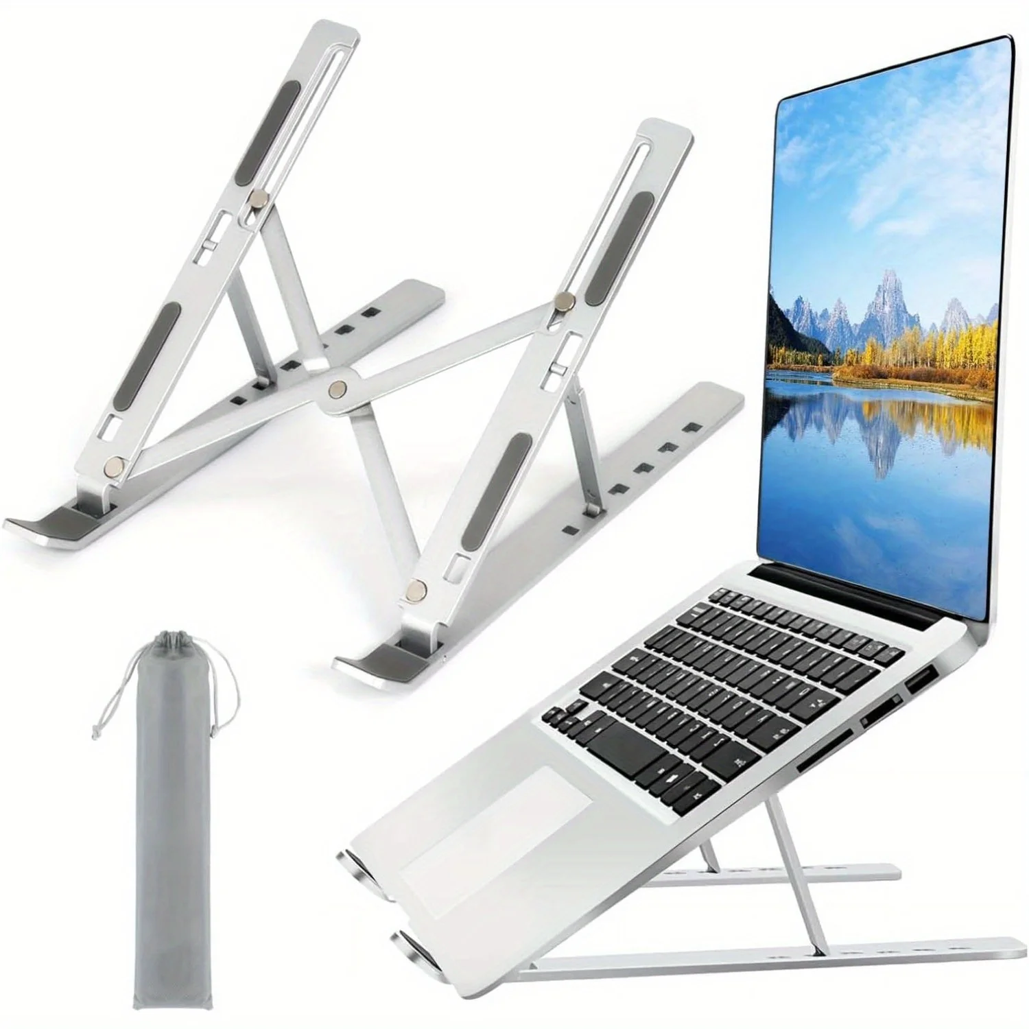 Laptop Cooling Pad - Adjustable Aluminum Laptop Stand - 6-Level