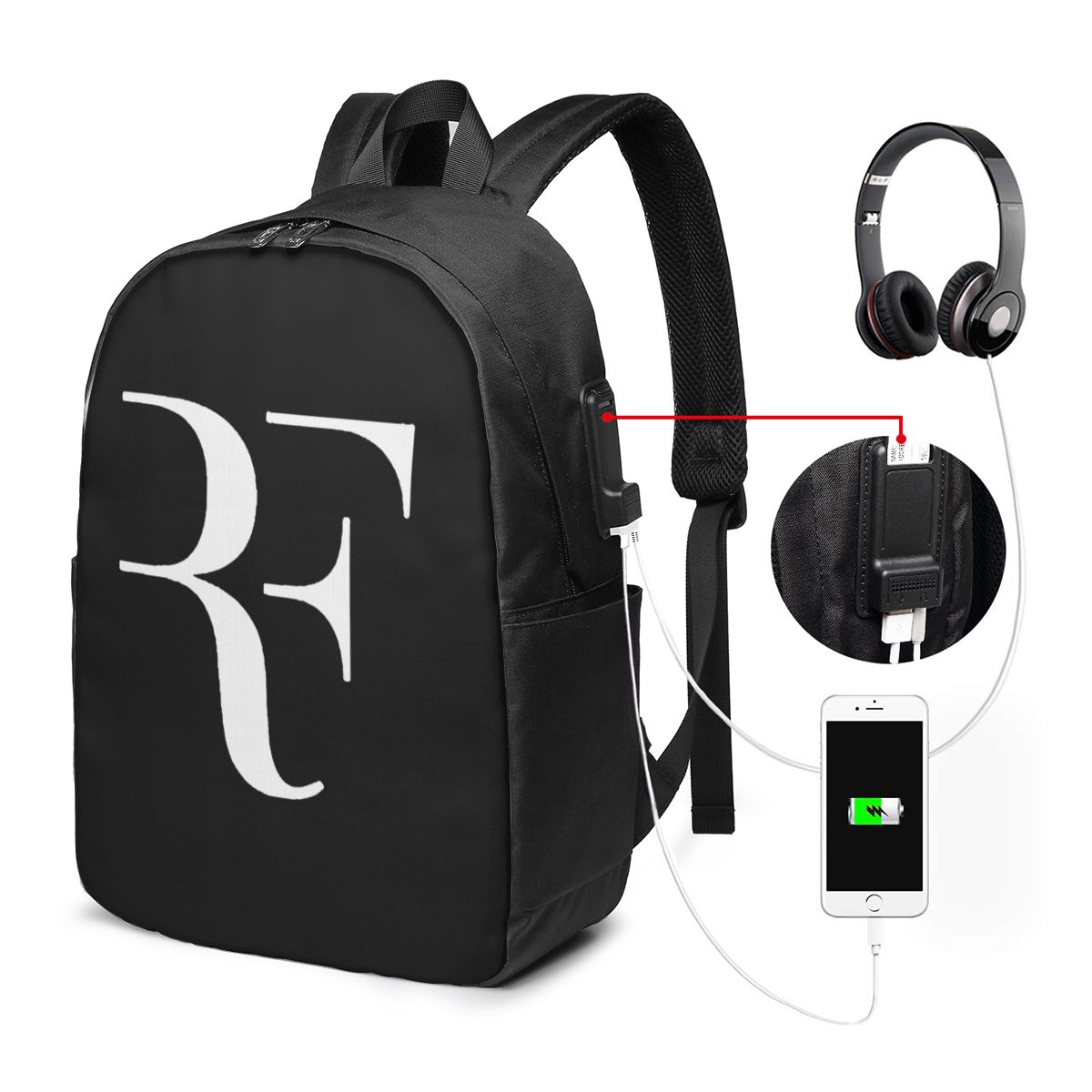 Laptop Original Accessories - Roger Federer Backpack Travel Notebook Bag