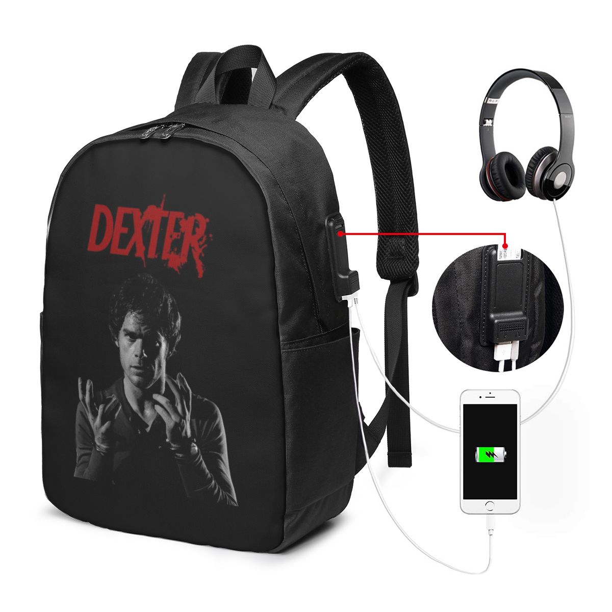 Laptop Bag - Movie Dexter Morgan Backpack Travel Notebook