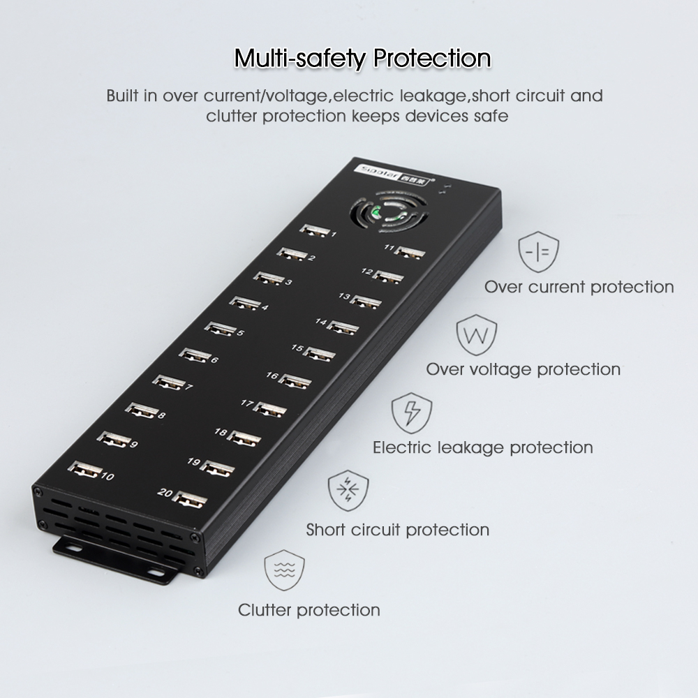 Sipolar A-805P 20 Port USB 2.0 - đánh giá và giá Usb Hub