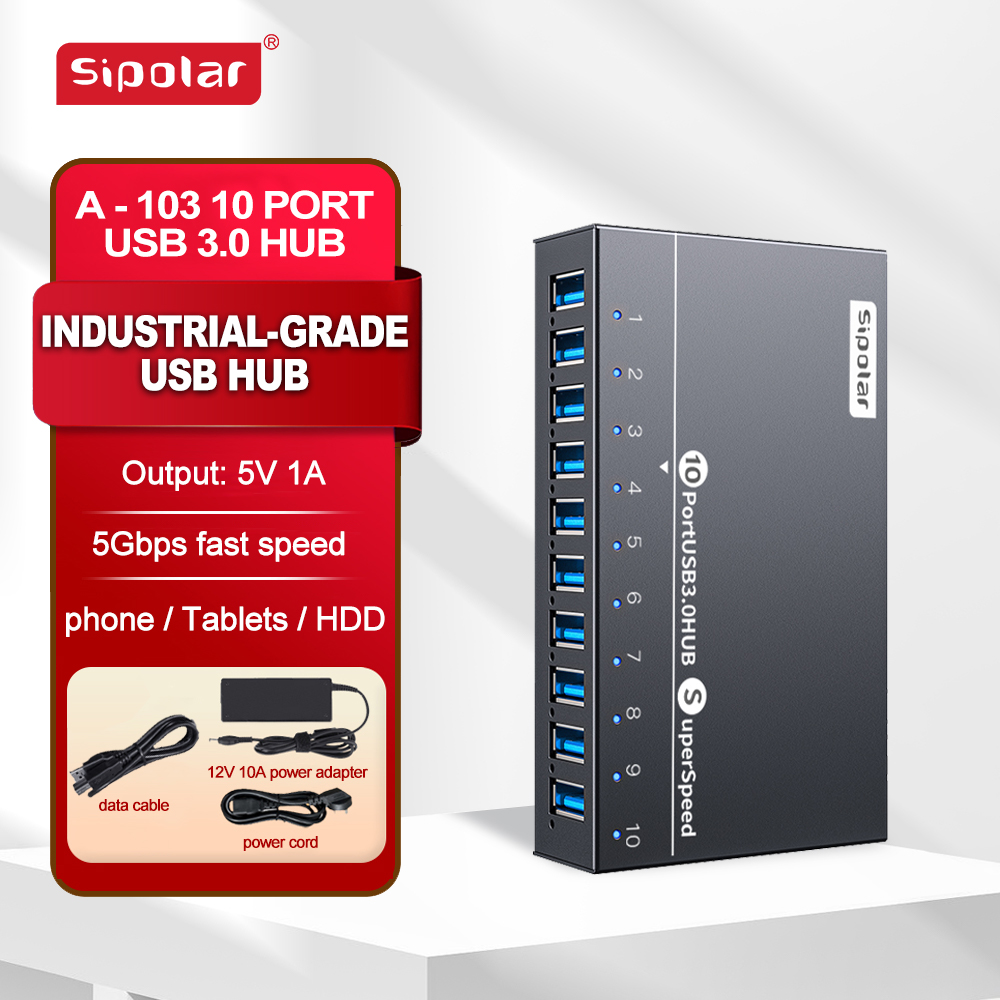 A103 Sipolar  10 Port   Usb Hu - đánh giá và giá Usb Hub