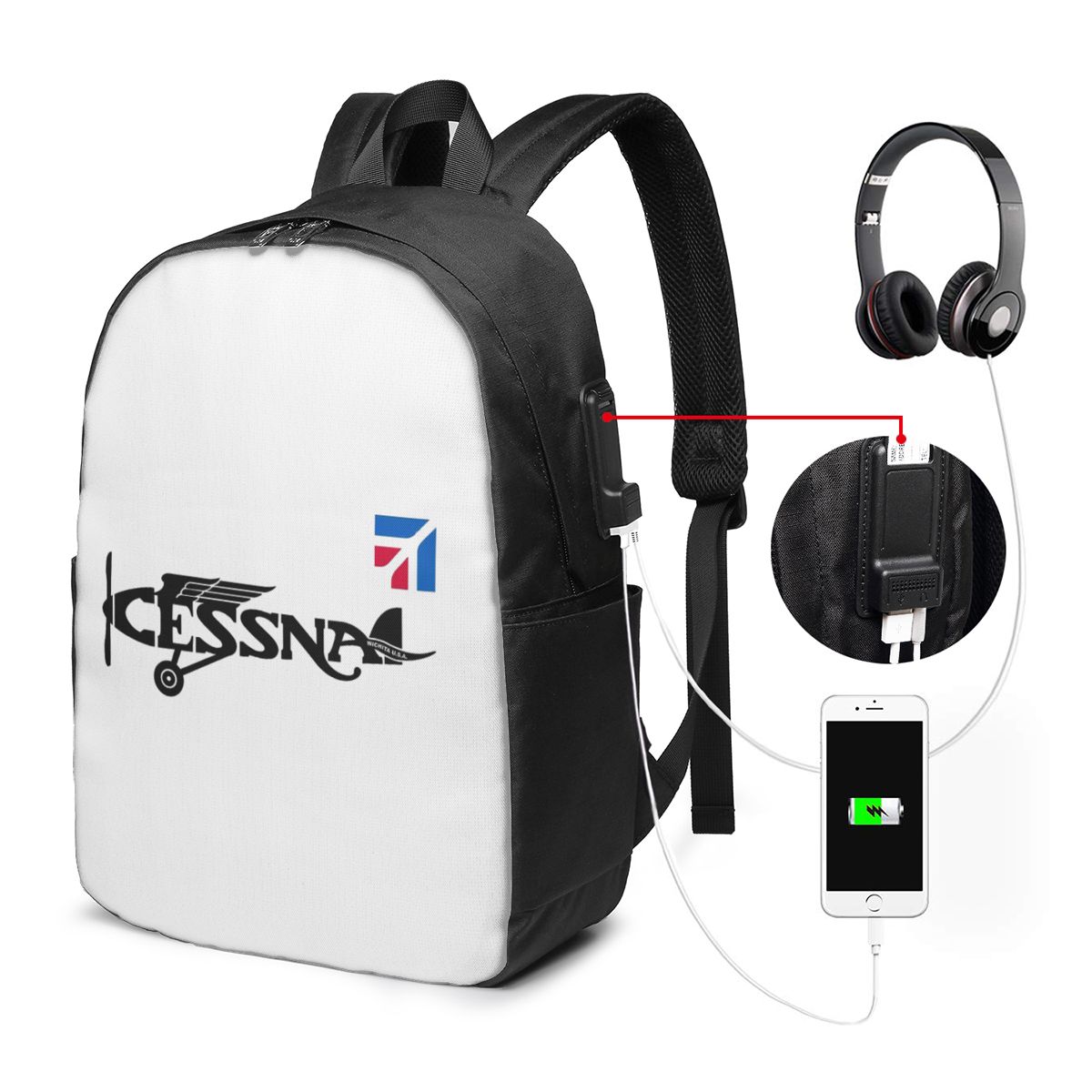 Cessna Logo Backpack Travel No - đánh giá và giá Laptop Bag
