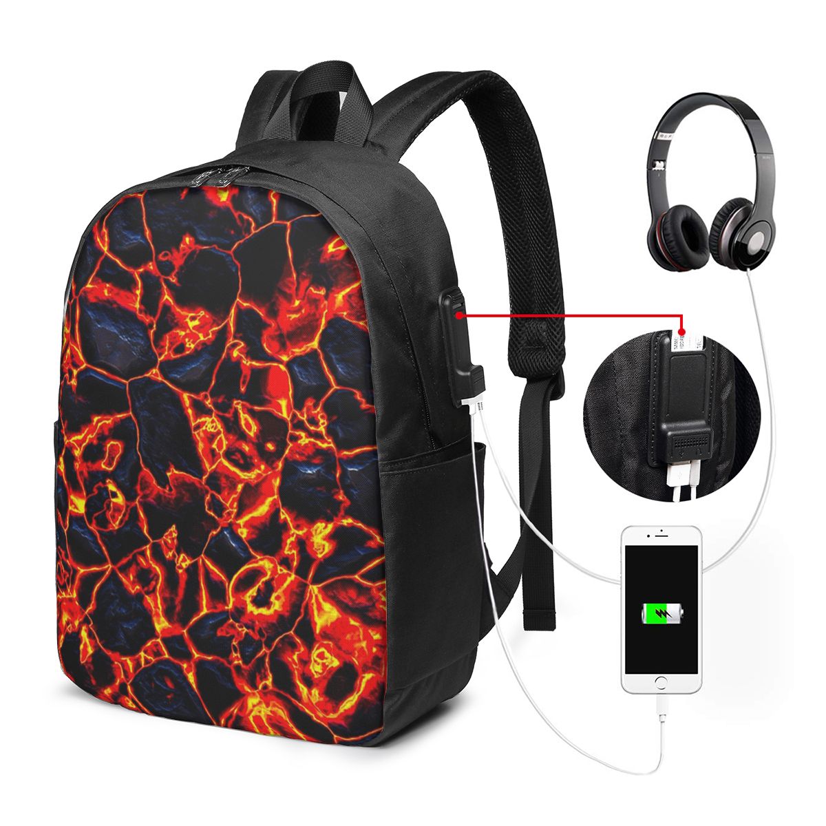 Magma Volcano Lava Fire Backpa - đánh giá và giá Laptop Bag