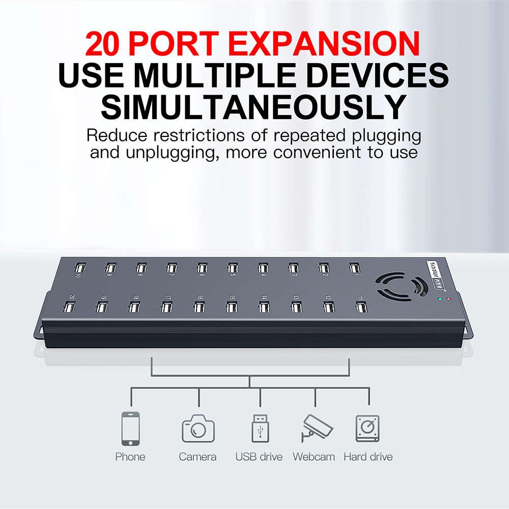 120W 20 Port USB Hub Industria - đánh giá và giá Usb Hub