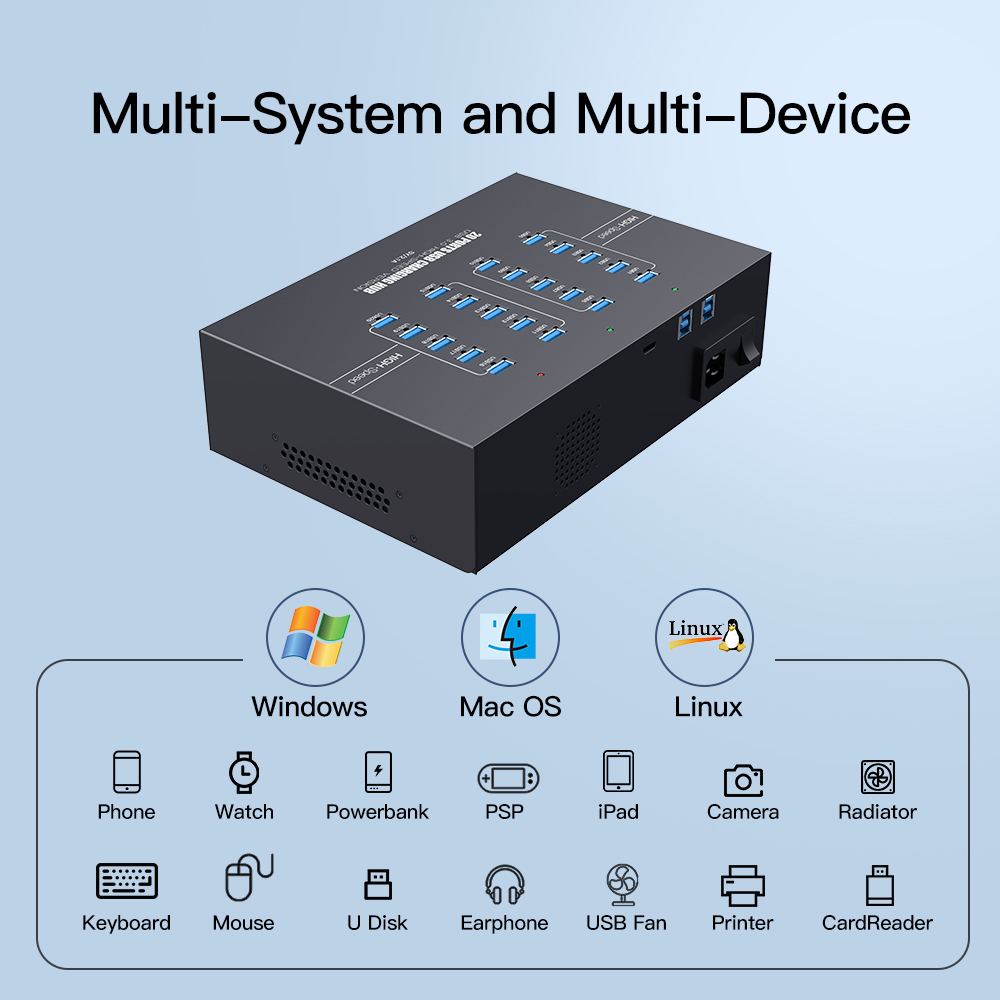 20-Port USB 3.0 Charging Hub w - đánh giá và giá Usb Hub