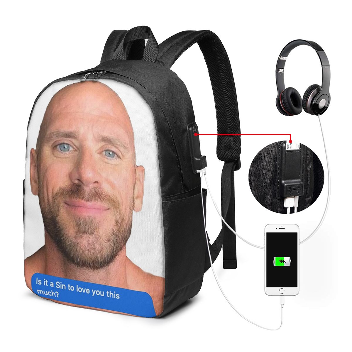 Johnny Sins Flirty Text Bubble - đánh giá và giá Laptop Bag