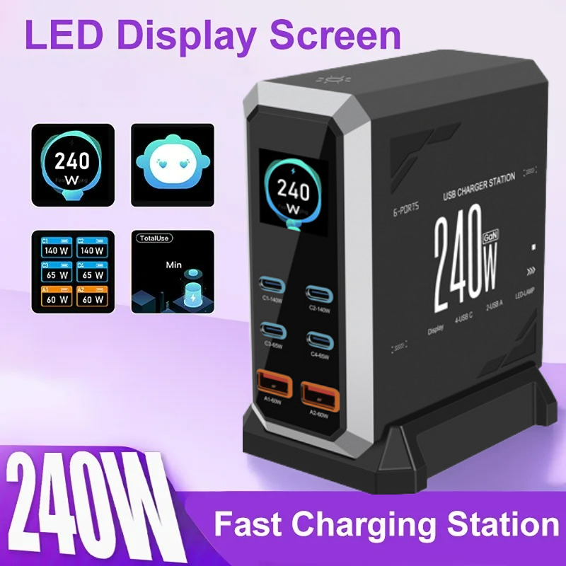 NEW 2026 240W GaN Charger 6-IN - đánh giá và giá Laptop Charger