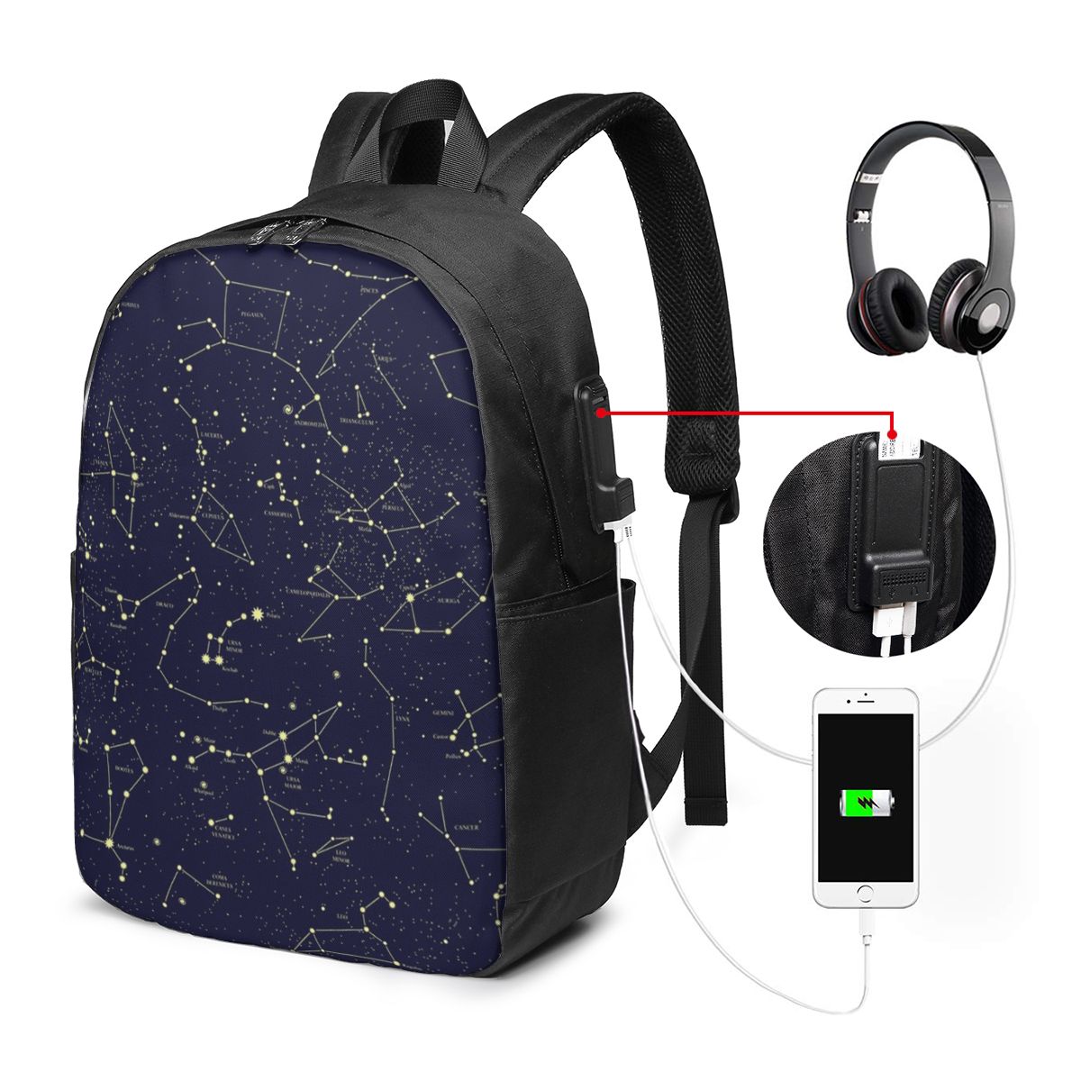Night Sky Golden Celestial Sta - đánh giá và giá Laptop Bag