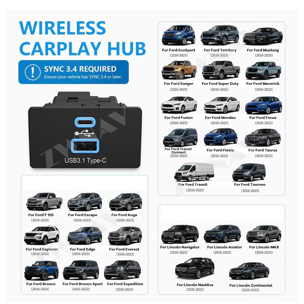 Wireless CarPlay Android Auto  - đánh giá và giá Usb C Hub