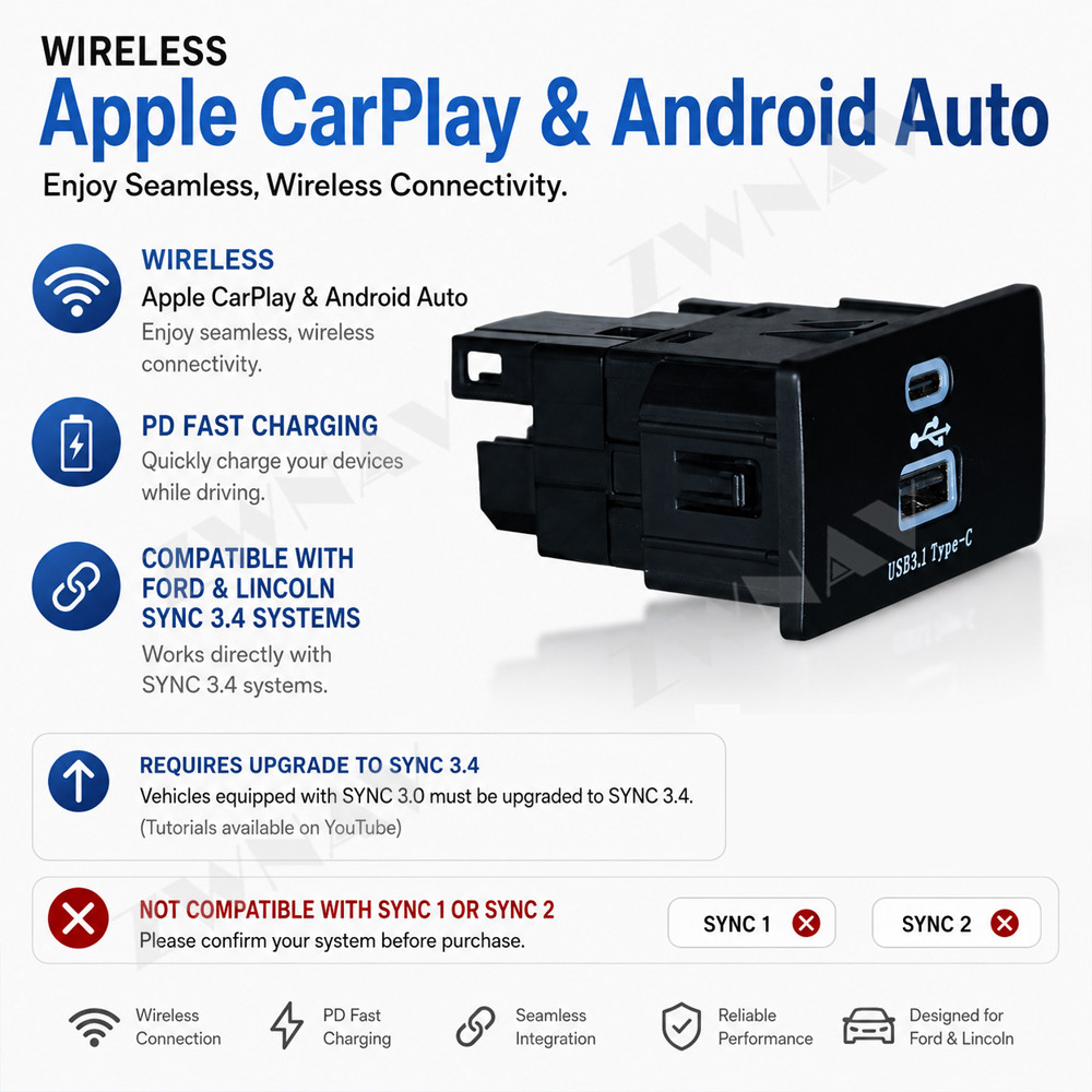 Wireless CarPlay Android Auto  - đánh giá và giá Usb C Hub