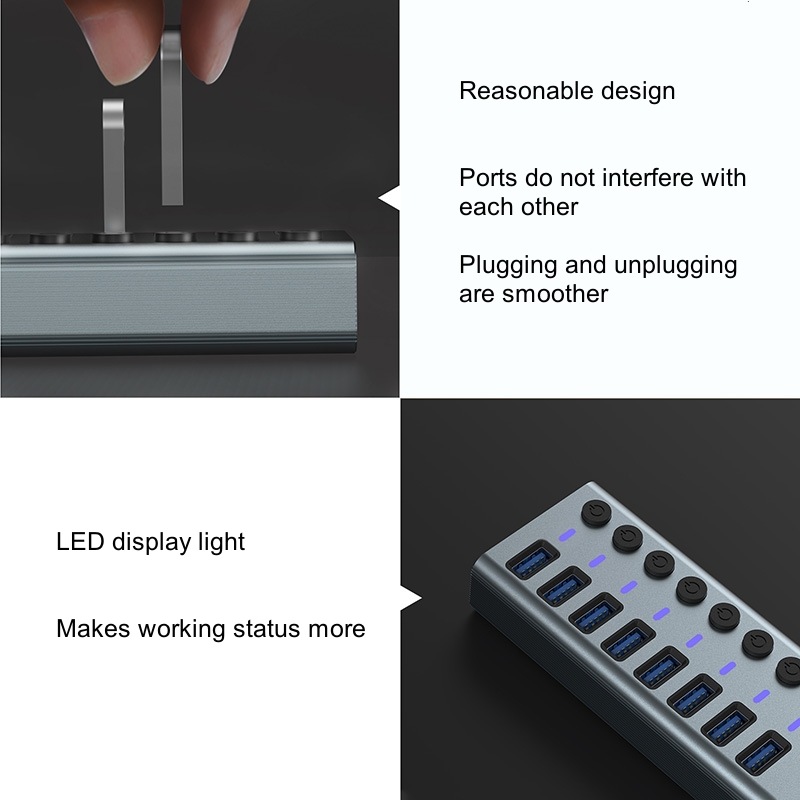 USB 3.0 Hub with 10 Ports High - đánh giá và giá Usb Hub