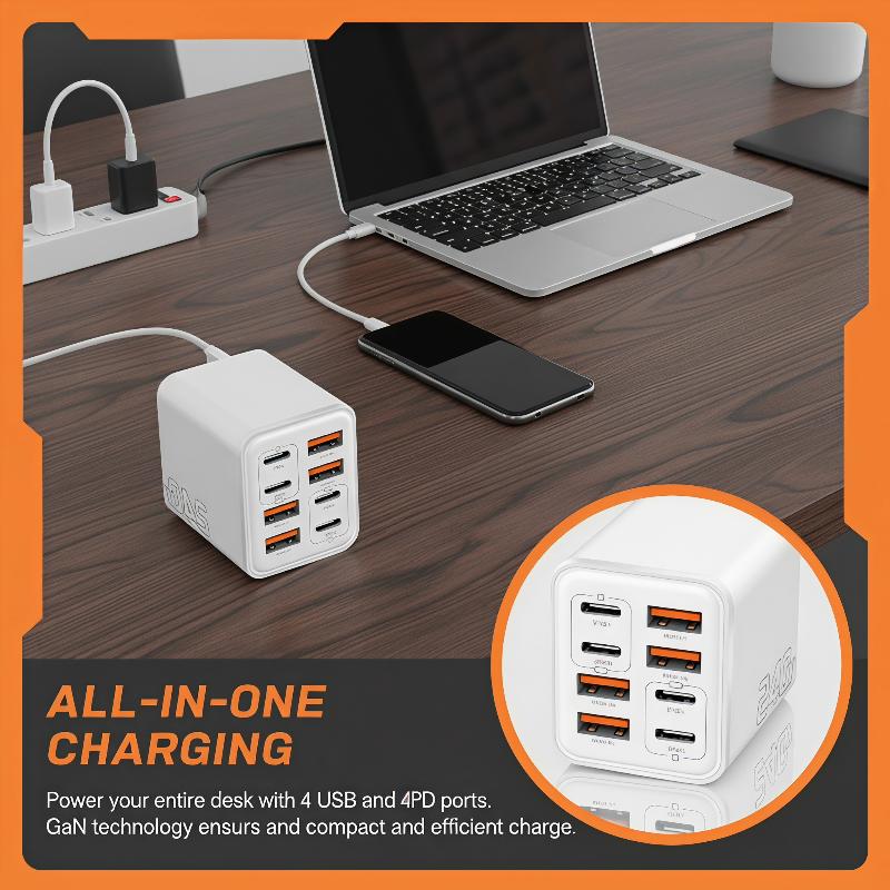 240W GaN USB C Charger 8 In 1  - đánh giá và giá Laptop Charger