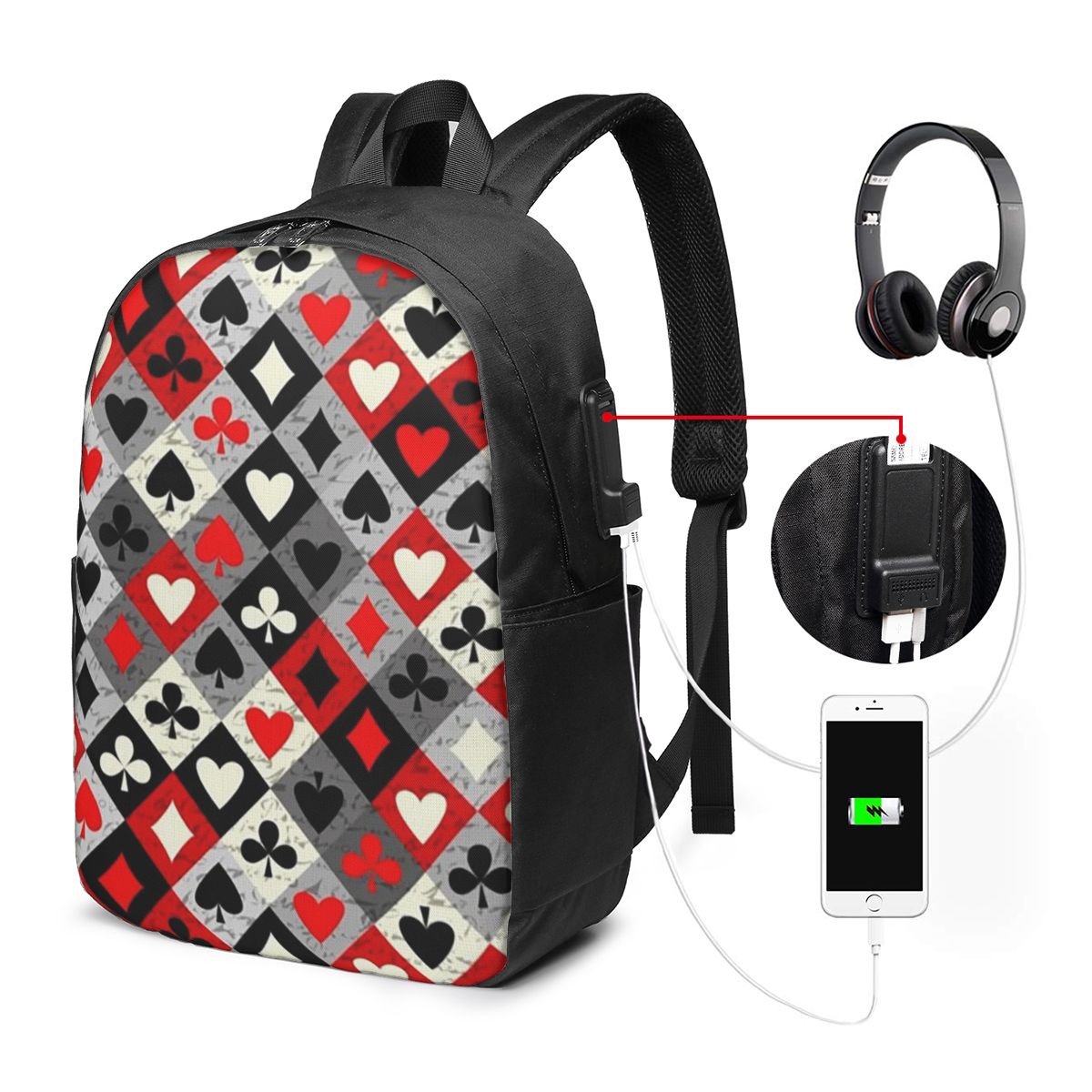 Playing Cards Poker Print Back - đánh giá và giá Laptop Bag