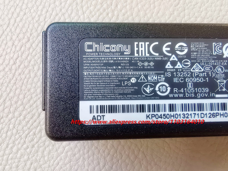 Original 19V 2.37A 45W Laptop  - đánh giá và giá Laptop Charger
