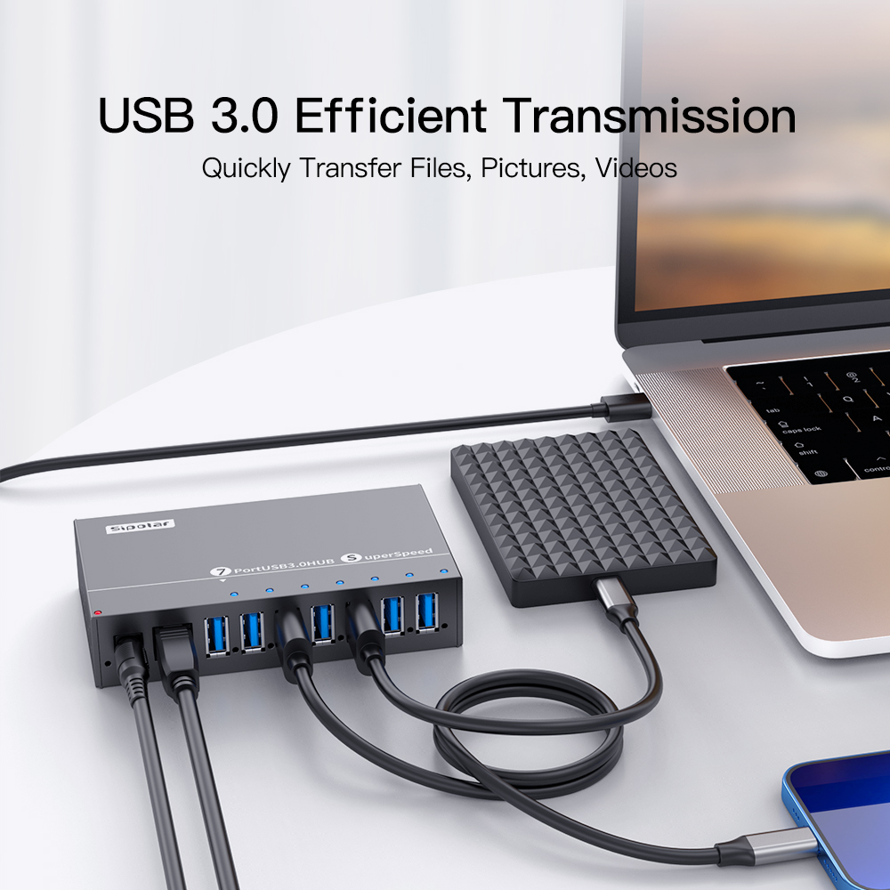 A173 7 Ports USB3.0 Metal Indu - đánh giá và giá Usb Hub
