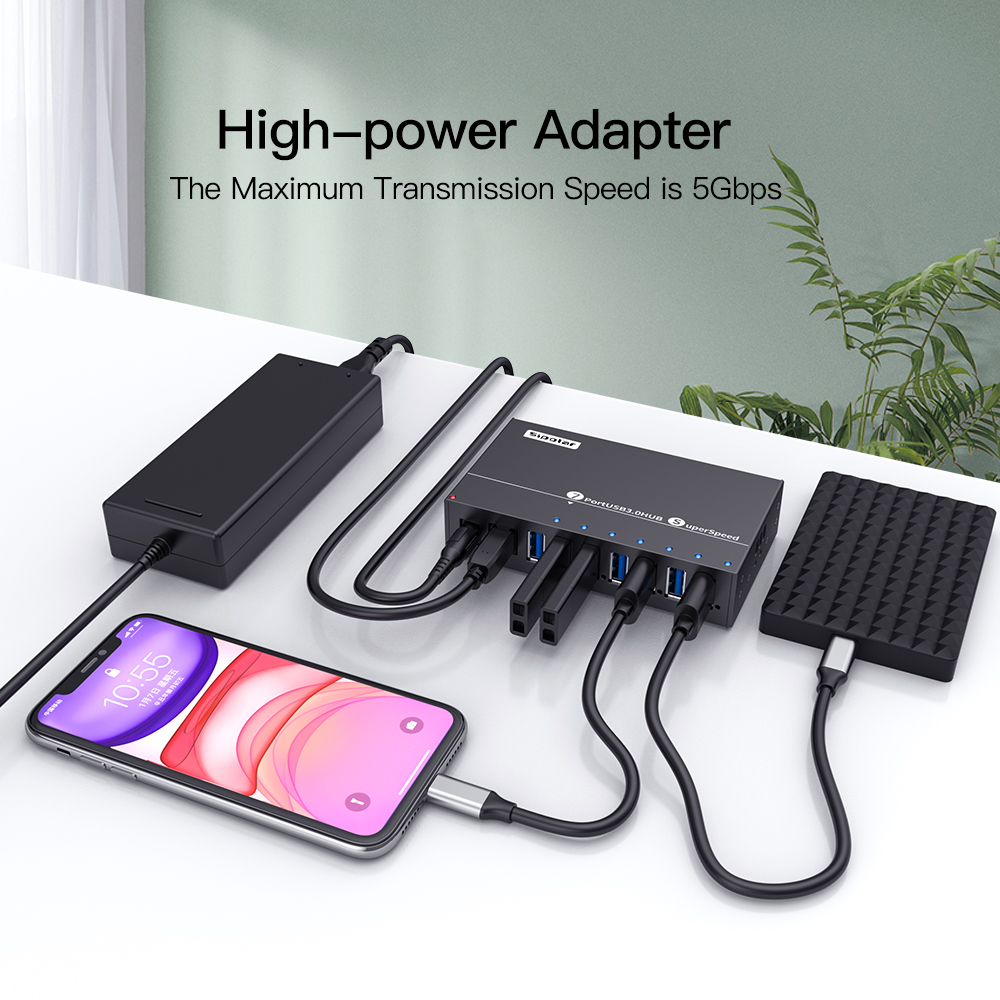 A173 7 Ports USB3.0 Metal Indu - đánh giá và giá Usb Hub