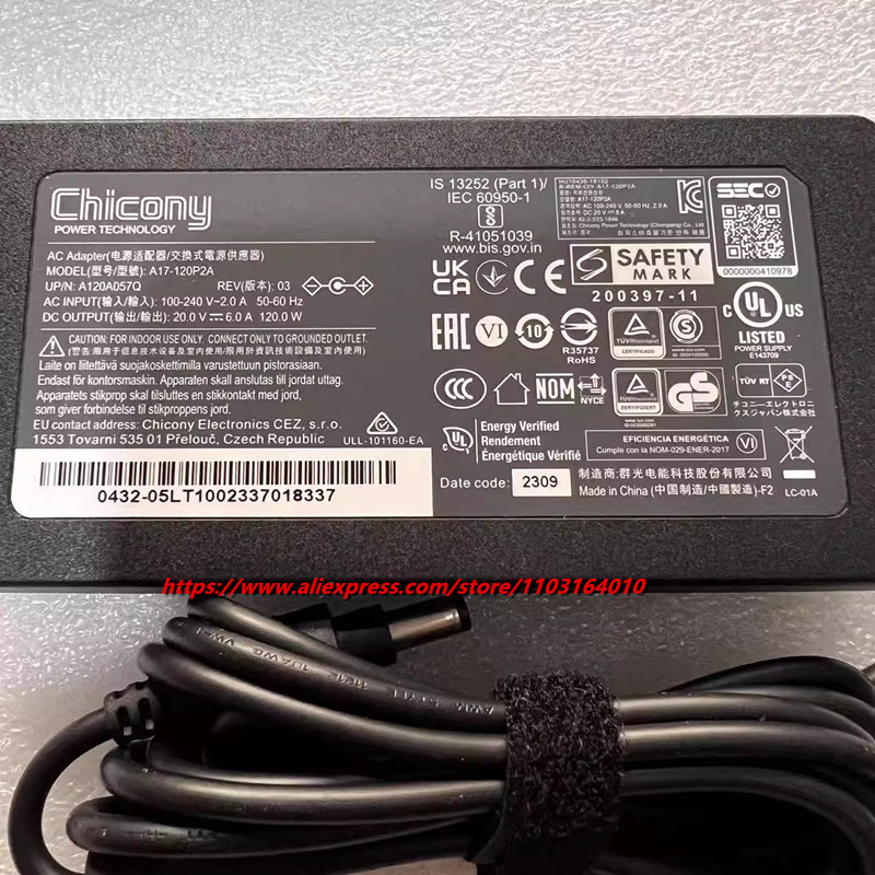 A17-120P2A A120A0061P Original - đánh giá và giá Laptop Charger