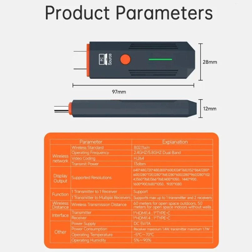 50M Wireless Transmission Vide - đánh giá và giá Hdmi Cable